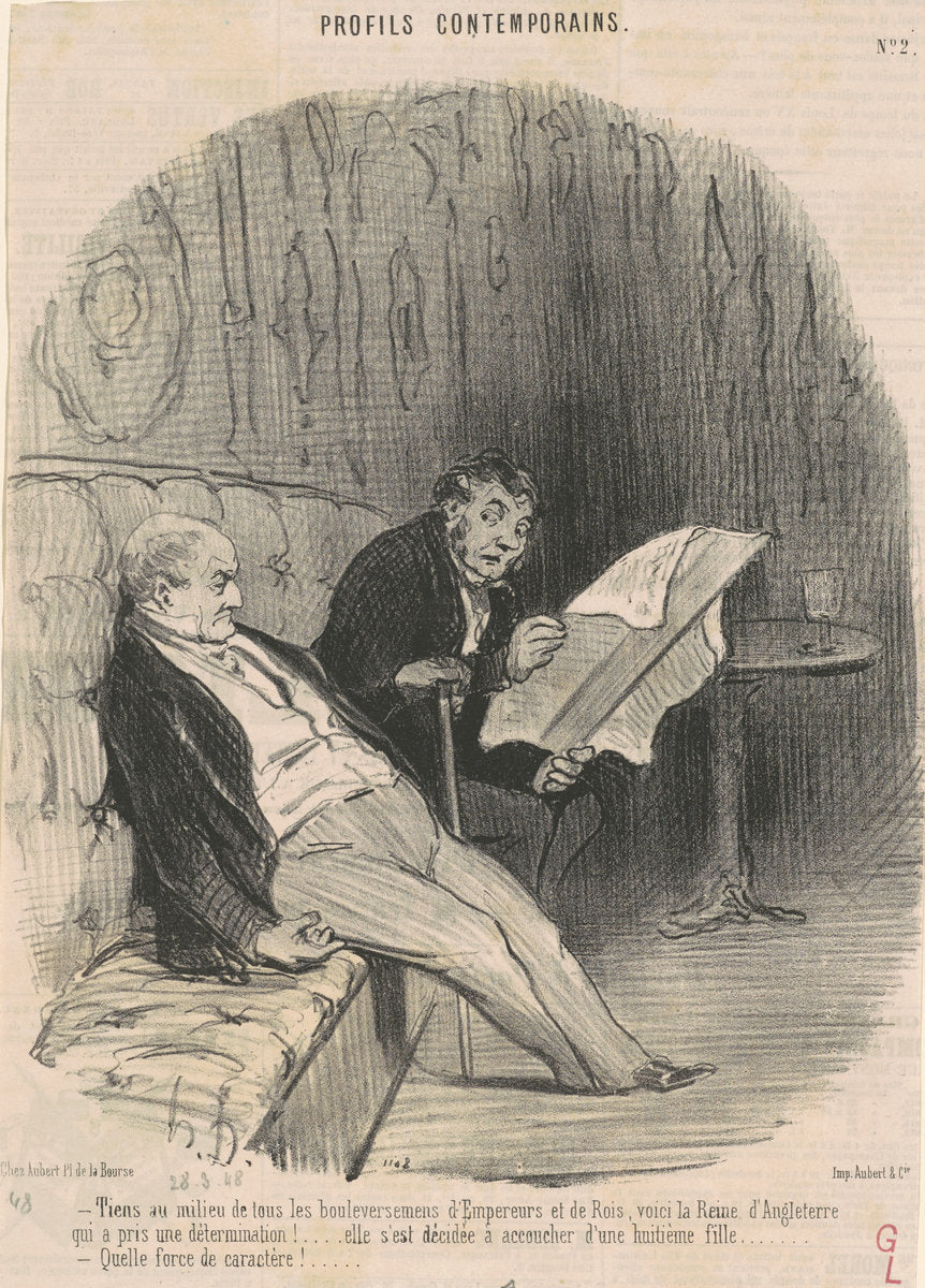 Tiens au milieu de ...bouleversemens ... by Honoré Daumier (French, 1808 - 1879), 16X12"(A3)Poster Print