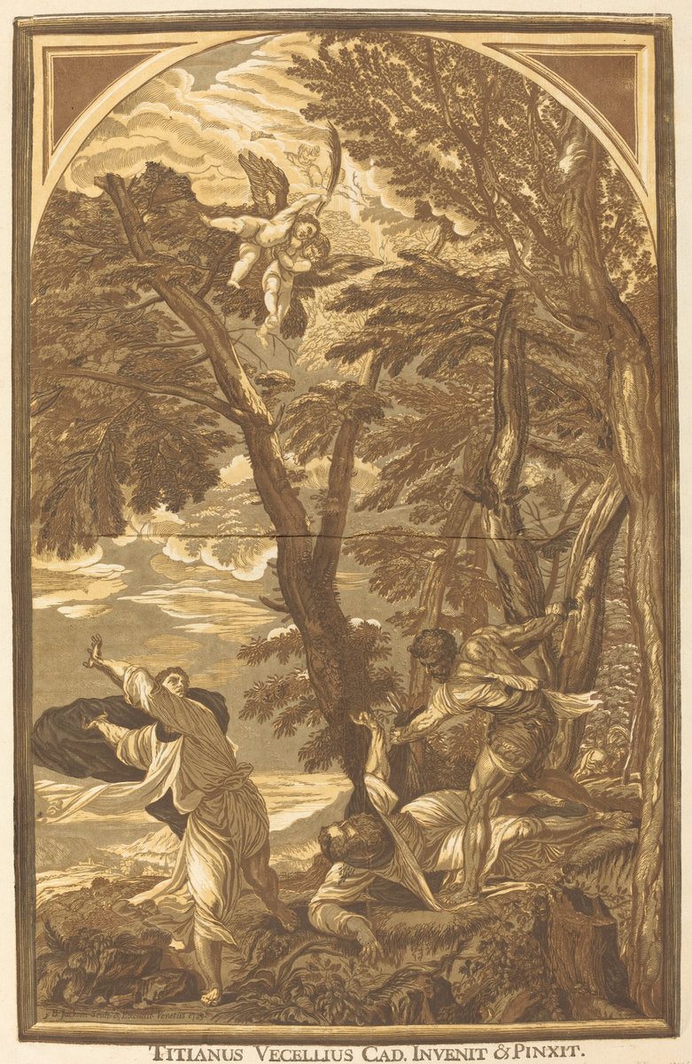 The Death of Saint Peter Martyr by John Baptist Jackson after Titian (English, 1701 - c. 1780), 16X12"(A3)Poster Print