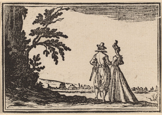The Promenade by Edouard Eckman after Jacques Callot (Flemish, born c. 1600), 16X12"(A3)Poster Print