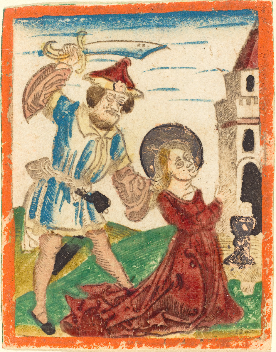 c. 1480/1490 by German 15th Century (The Martyrdom of Saint Barbara), 16X12"(A3)Poster Print