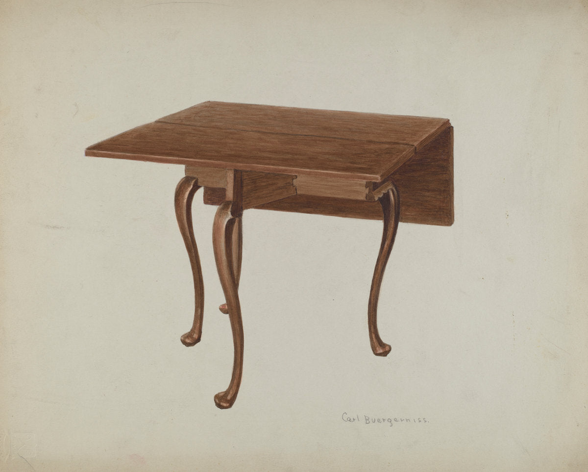 Cherry Table by Carl Buergerniss (American, 1877 - 1956), 16X12"(A3)Poster Print