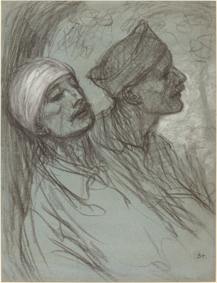 A Wounded Soldier and His Comrade by Théophile Alexandre Steinlen (Swiss, 1859 - 1923), 16X12"(A3)Poster Print