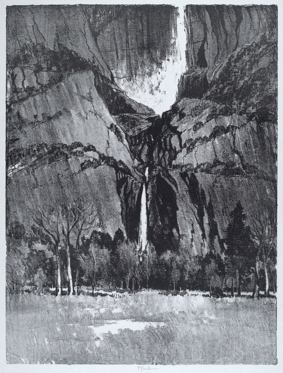 Lower Falls, Yosemite by Joseph Pennell (American, 1857 - 1926), 16X12"(A3)Poster Print