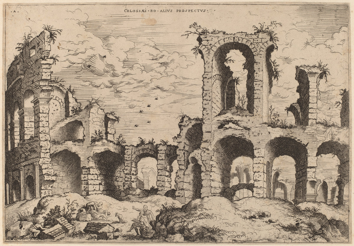 Second View of the Colosseum by Hieronymus Cock (Flemish, c. 1510 - 1570), 16X12"(A3)Poster Print