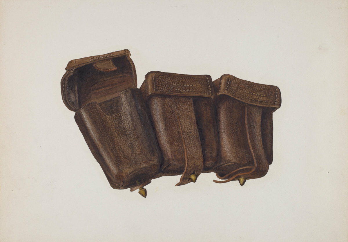 Leather Cartridge Case by Fred Hassebrock (American, active c. 1935), 16X12"(A3)Poster Print