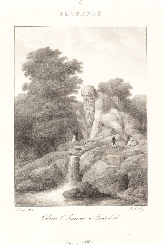 Colossus L'Apenin, Pratolino by Jean-Baptiste Isabey (French, 1767 - 1855), 16X12"(A3)Poster Print