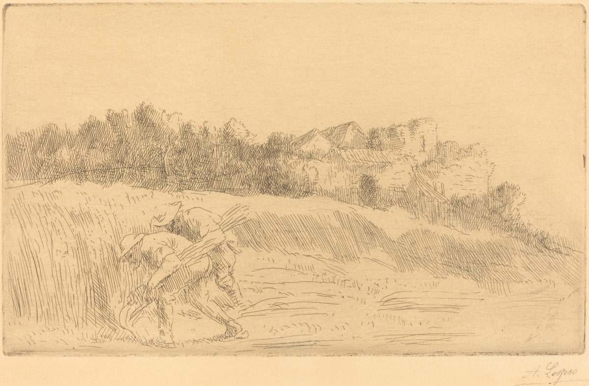 Harvesters (Les moissoneurs) by Alphonse Legros (French, 1837 - 1911), 16X12"(A3)Poster Print