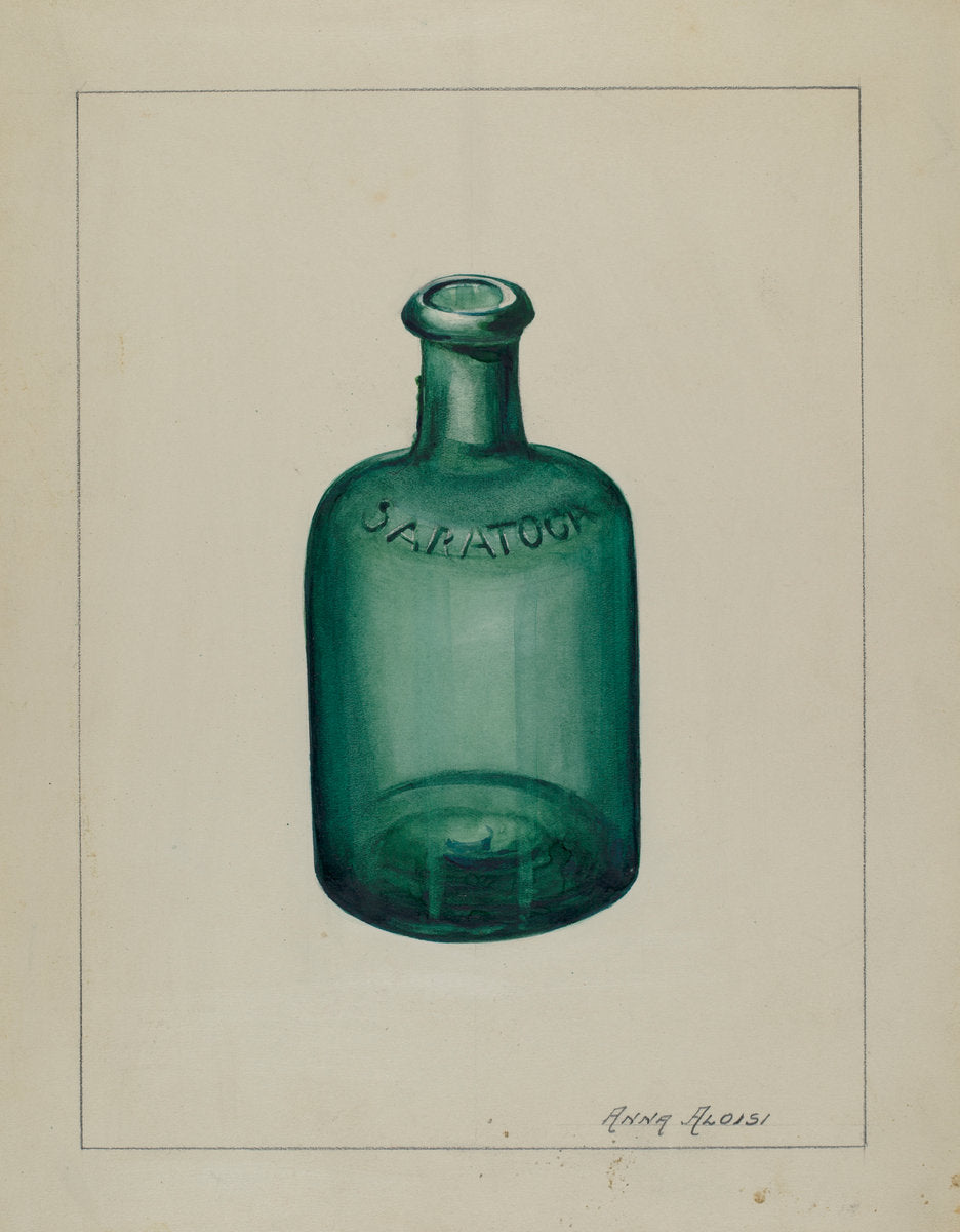 Glass Bottle by Anna Aloisi (American, born c. 1890, died early 1950s), 16X12"(A3)Poster Print
