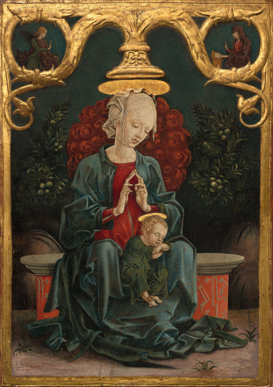 Madonna and Child in a Garden by Cosmè Tura (Ferrarese, c. 1433 - 1495), 16X12"(A3)Poster Print