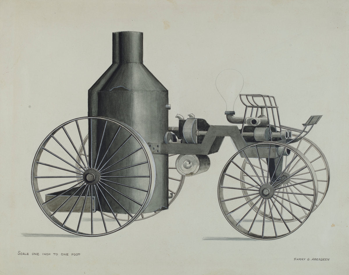 Iron Steam Fire Engine by Harry G. Aberdeen (American, active c. 1935), 16X12"(A3)Poster Print
