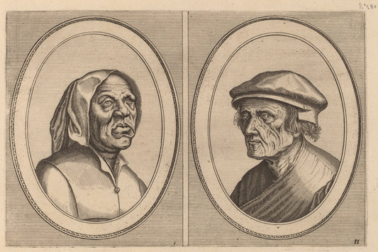 Baef Schol-becx and "Spruyt Vroegh-bedorven" by Johannes and Lucas van Doetechum after Pieter Bruegel the Elder (Dutch, died 1605), 16X12"(A3)Poster Print
