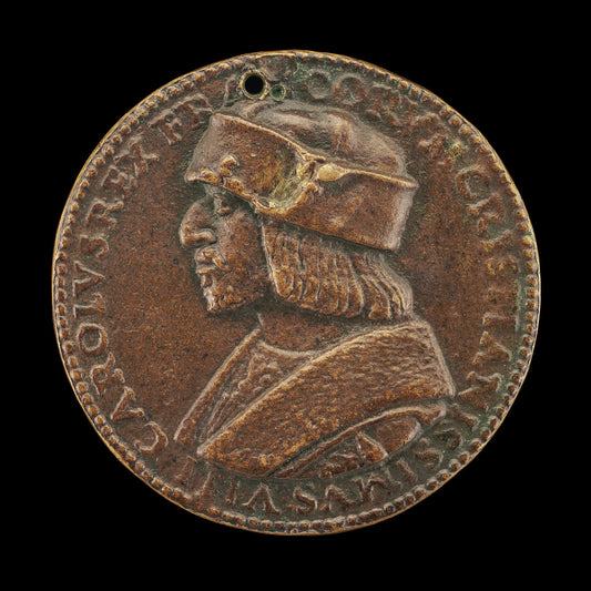 c. 1530 by Italian 16th Century (Charles VIII (L'Affable), King of France, 1470-1498 [obverse]), 16X12"(A3)Poster Print
