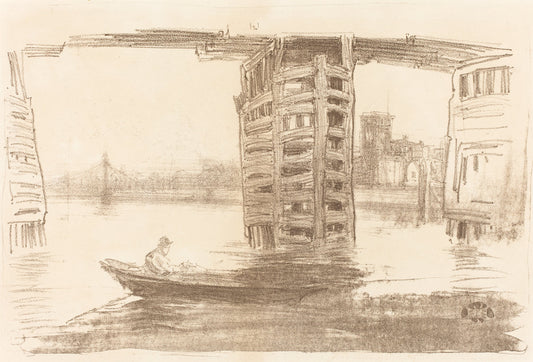 The Broad Bridge by James McNeill Whistler (American, 1834 - 1903), 16X12"(A3)Poster Print
