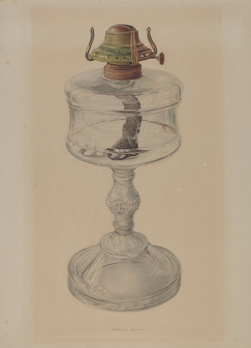 Table Lamp by Samuel Faigin (American, active c. 1935), 16X12"(A3)Poster Print