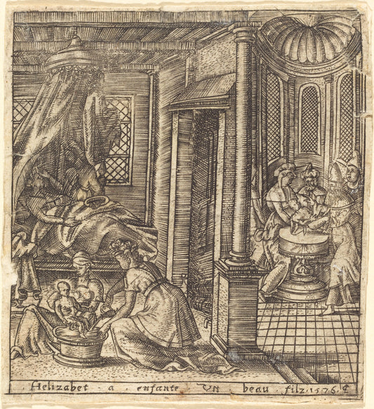 The Birth of John the Baptist by Léonard Gaultier (French, 1561 - 1641), 16X12"(A3)Poster Print