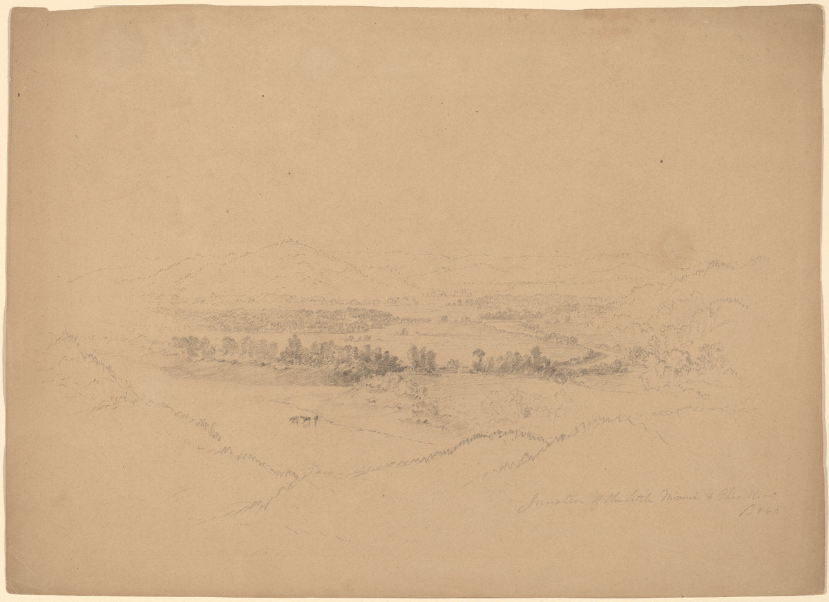 Miami and Ohio Rivers by Alexander Helwig Wyant (American, 1836 - 1892), 16X12"(A3)Poster Print
