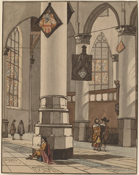 Church Interior by Cornelis Ploos van Amstel and Bernhard Schreuder after Pieter Jansz Saenredam (Dutch, died 1780), 16X12"(A3)Poster Print