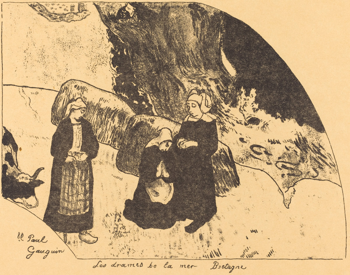 Dramas of the Sea, Brittany  (Les drames de la mer, Bretagne) by Paul Gauguin (French, 1867 - 1939), 16X12"(A3)Poster Print