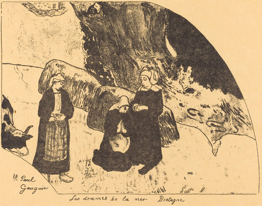 Dramas of the Sea, Brittany  (Les drames de la mer, Bretagne) by Paul Gauguin (French, 1867 - 1939), 16X12"(A3)Poster Print