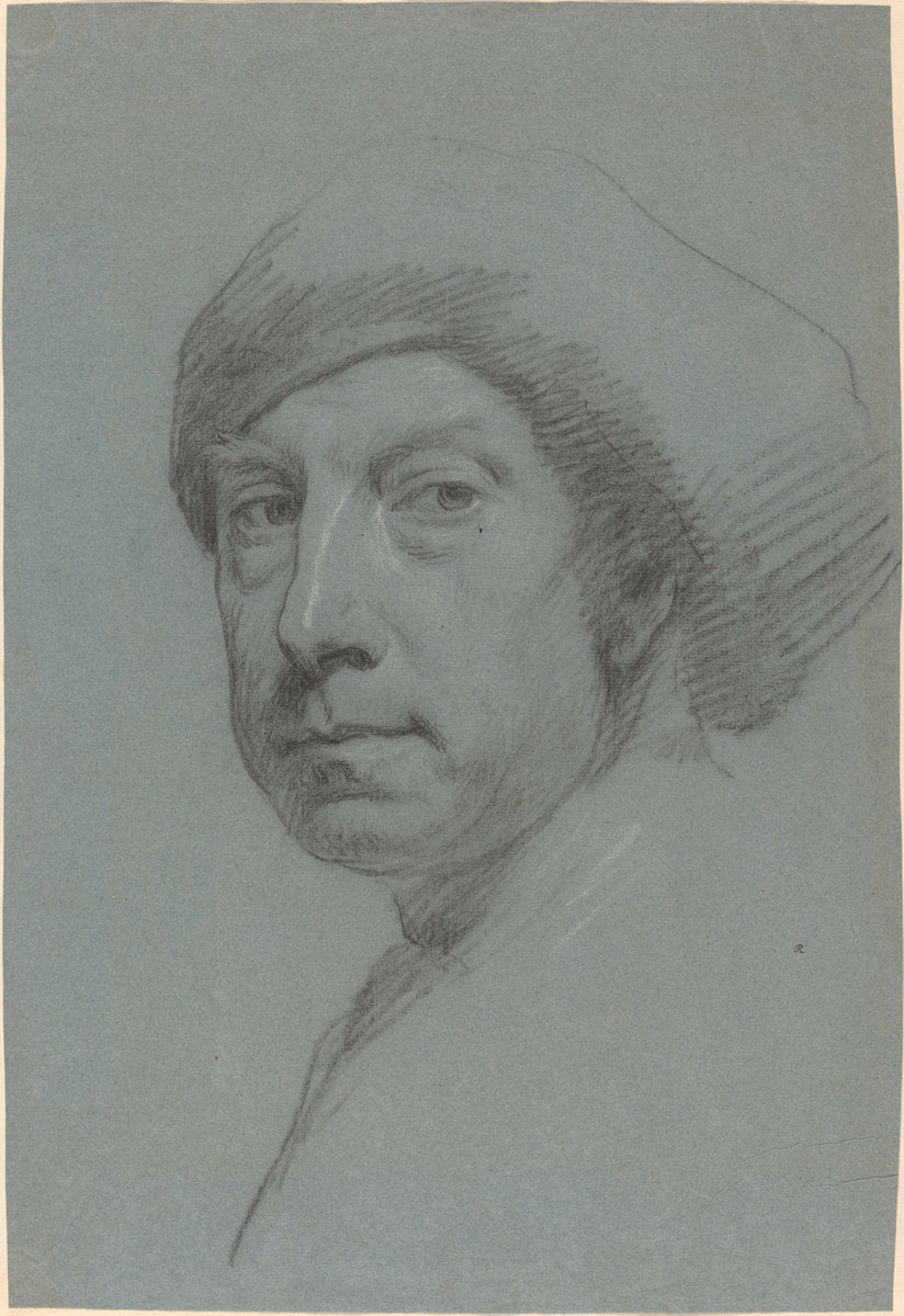 Self-Portrait Wearing a Turban by Jonathan Richardson, Sr. (English, 1665 - 1745), 16X12"(A3)Poster Print