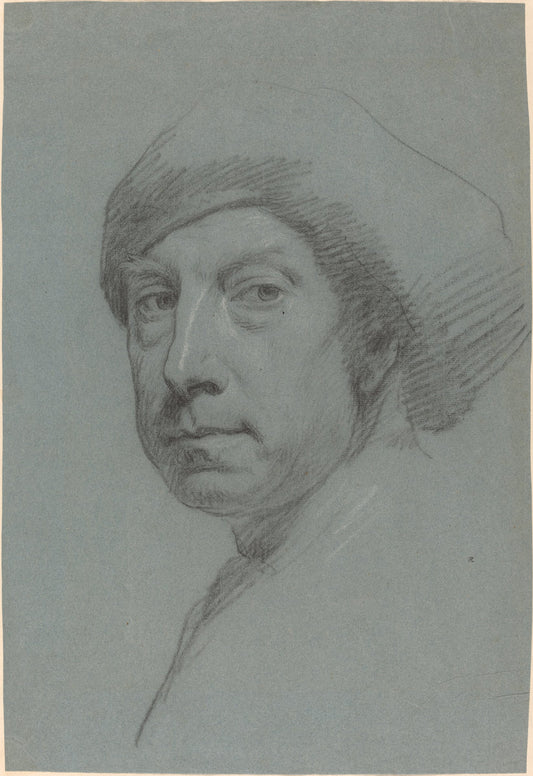 Self-Portrait Wearing a Turban by Jonathan Richardson, Sr. (English, 1665 - 1745), 16X12"(A3)Poster Print