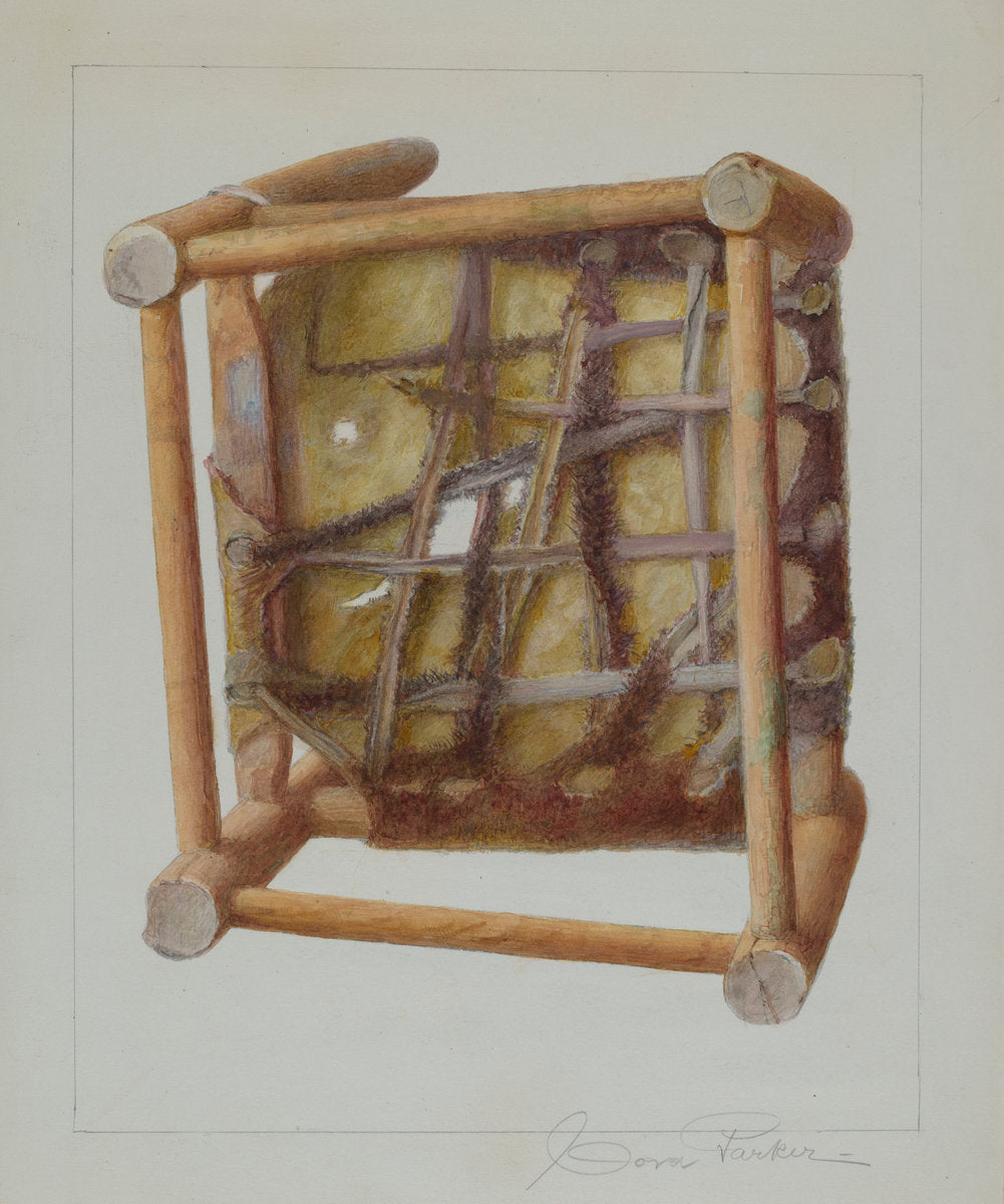 Child's Chair (View of Seat Bottom) by Cora Parker (American, active c. 1935), 16X12"(A3)Poster Print