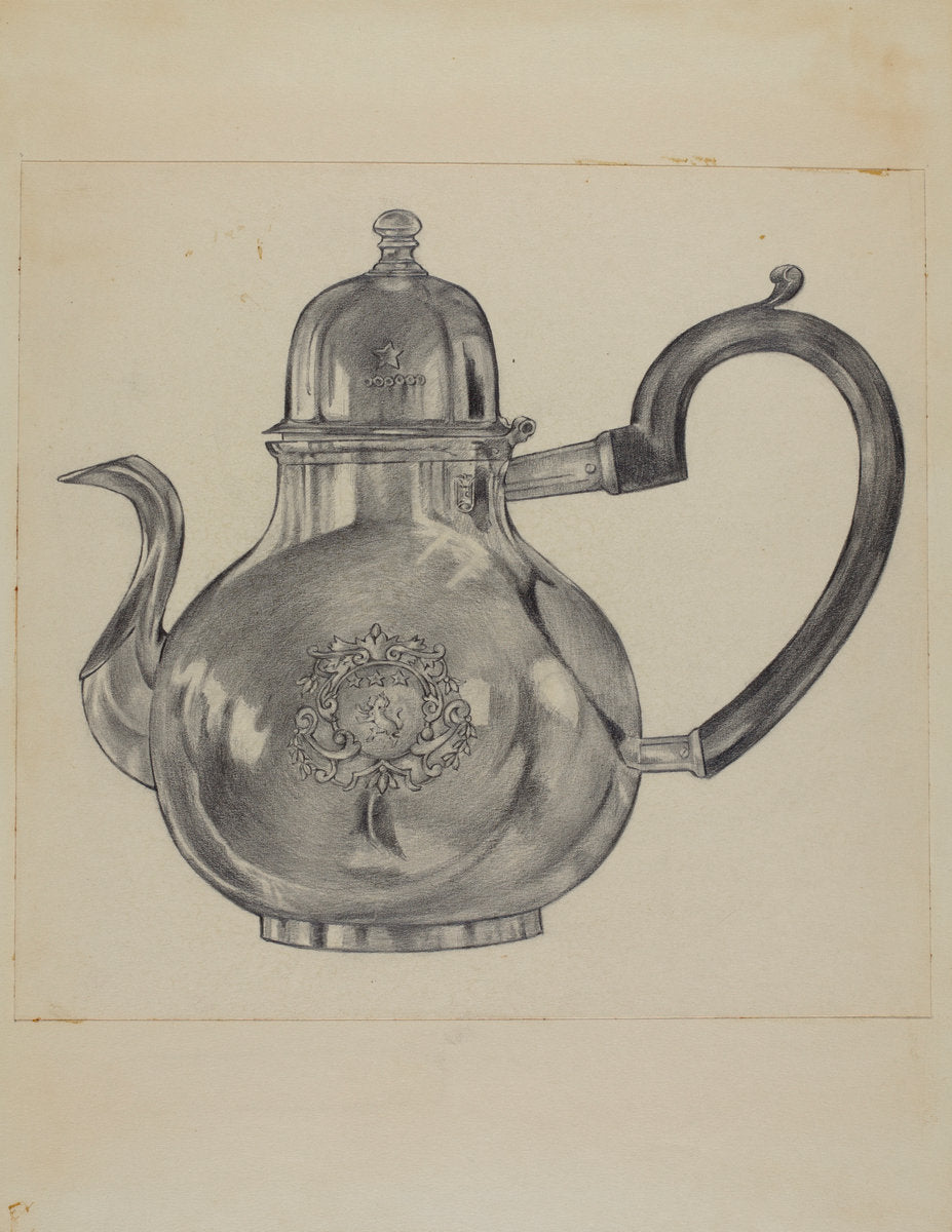 Silver Teapot by S. Brodsky (American, active c. 1935), 16X12"(A3)Poster Print