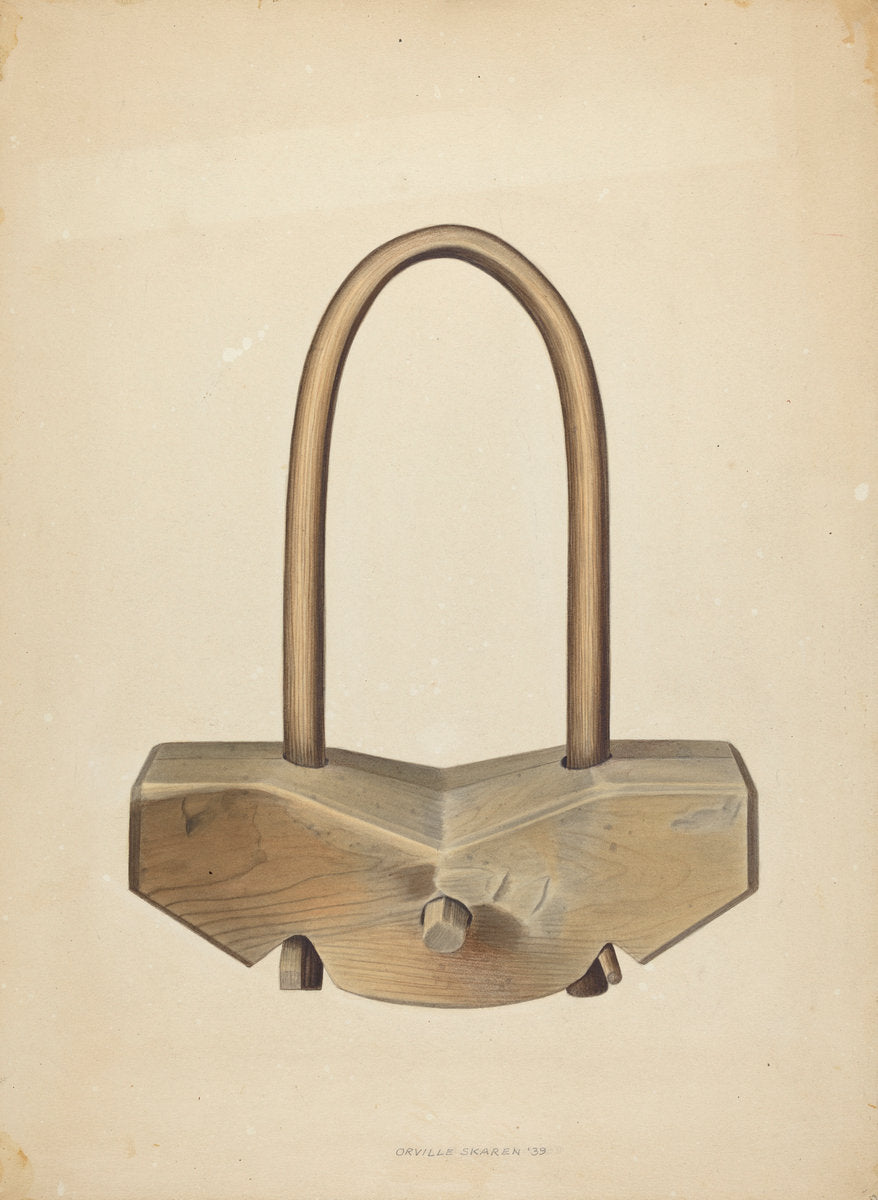 Single Ox Yoke by Orville Skaren (American, active c. 1935), 16X12"(A3)Poster Print
