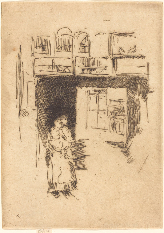 Bird-Cages, Drury Lane by James McNeill Whistler (American, 1834 - 1903), 16X12"(A3)Poster Print