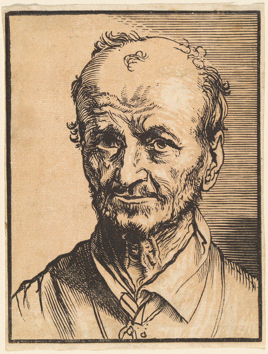 Bust of a Balding Man by Jan Lievens (Dutch, 1607 - 1674), 16X12"(A3)Poster Print