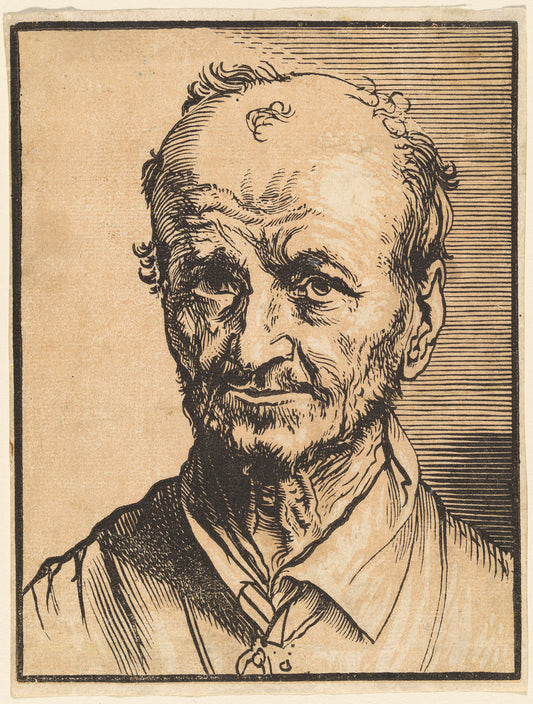 Bust of a Balding Man by Jan Lievens (Dutch, 1607 - 1674), 16X12"(A3)Poster Print