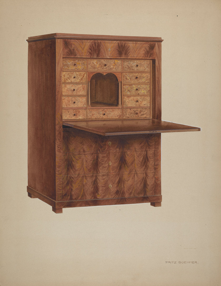 Desk by Fritz Boehmer (American, active c. 1935), 16X12"(A3)Poster Print