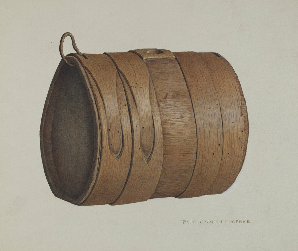 Antique Liquor Keg by Rose Campbell-Gerke (American, active c. 1935), 16X12"(A3)Poster Print