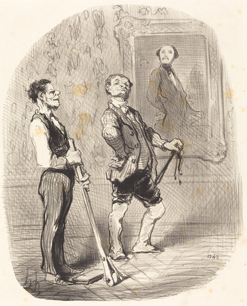 Il y a trois mois, m'sieu l'vicomte posait... comme ça... by Honoré Daumier (French, 1808 - 1879), 16X12"(A3)Poster Print