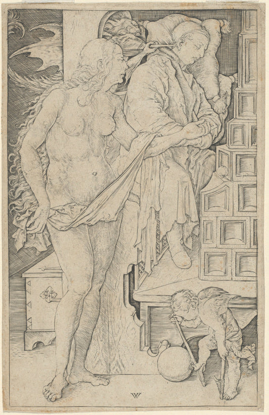 The Dream of the Doctor by Wenzel von Olmutz, after Albrecht Dürer (German, active 1481/1497), 16X12"(A3)Poster Print