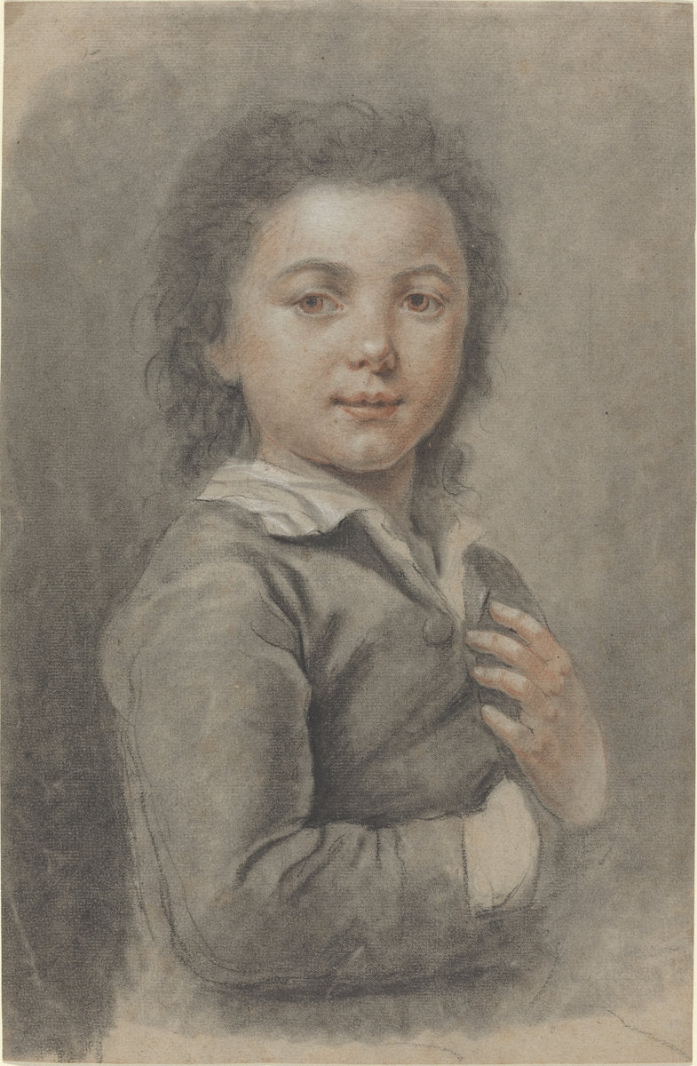 Portrait of a Young Boy by Catherine Lusurier (French, 1753 - 1781), 16X12"(A3)Poster Print