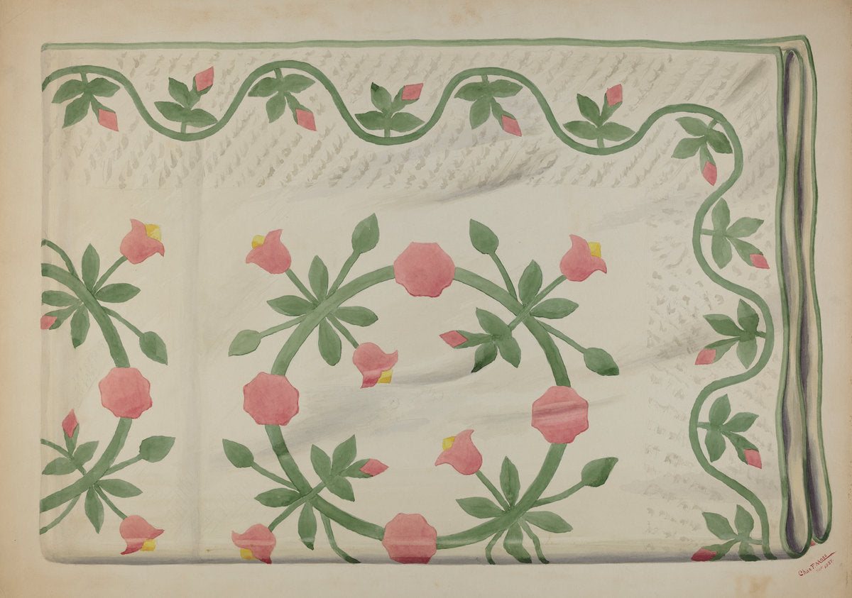 Quilt by Charles Moss (American, active c. 1935), 16X12"(A3)Poster Print
