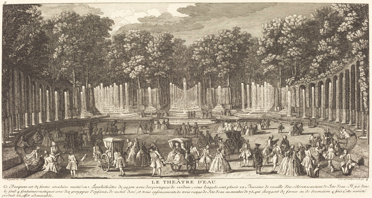Le Théâtre d'Eau by Jean-Baptiste Rigaud (French, active 1752/1761), 16X12"(A3)Poster Print