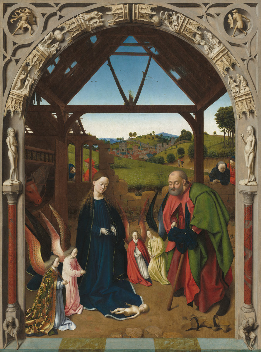 The Nativity by Petrus Christus (Netherlandish, active 1444 - 1475/1476), 16X12"(A3)Poster Print