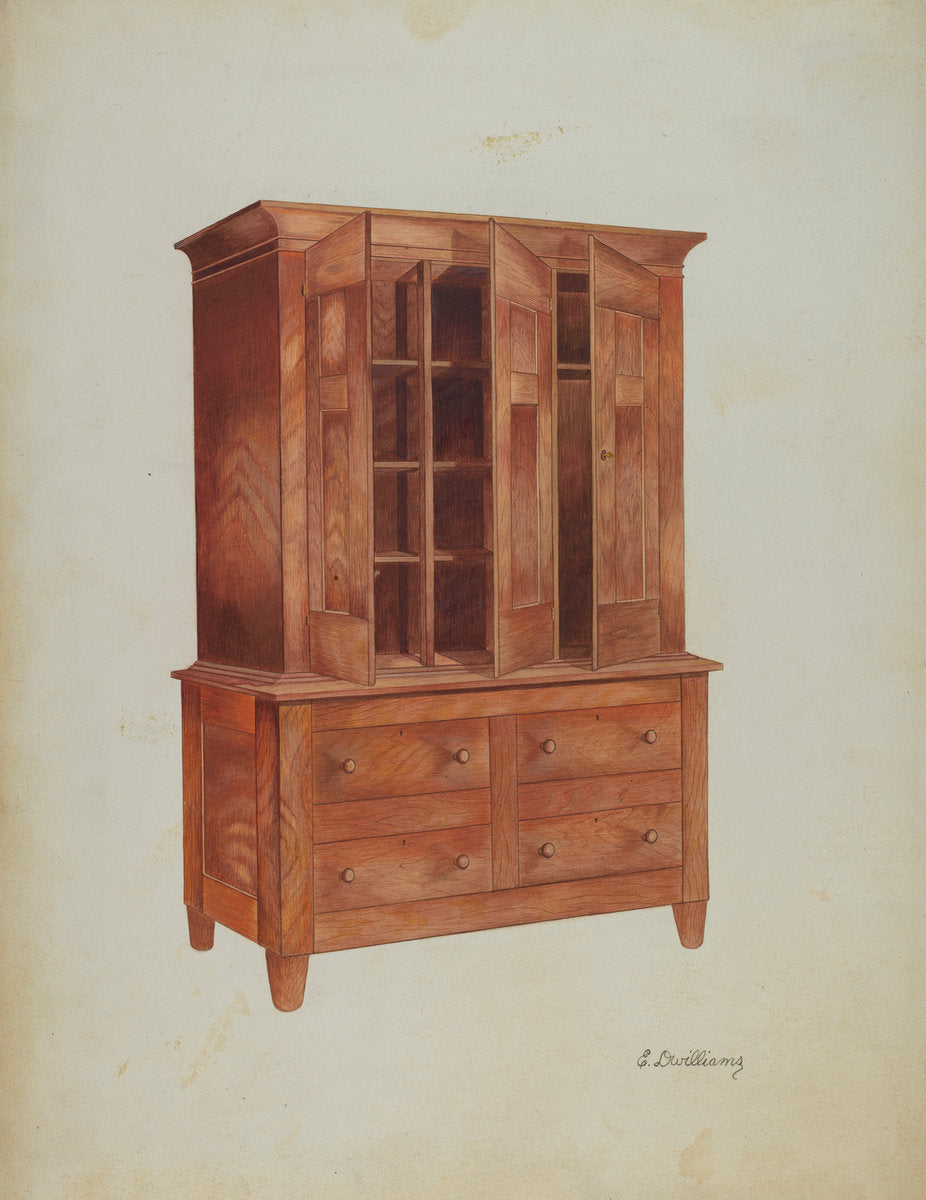 Shaker Cabinet by Edward D. Williams (American, active c. 1935), 16X12"(A3)Poster Print