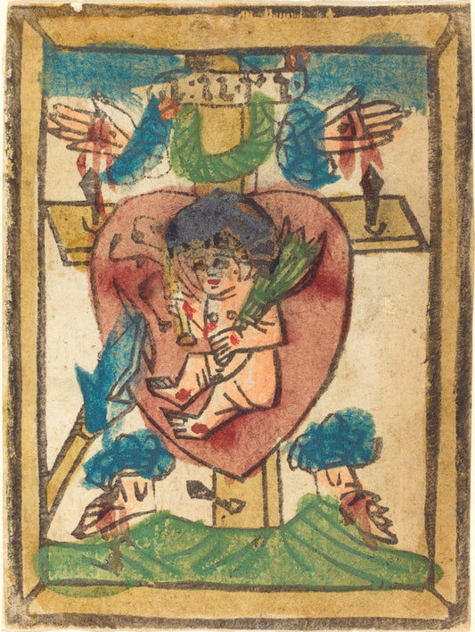 1450/1470 by German 15th Century (Christ Child in the Sacred Heart), 16X12"(A3)Poster Print