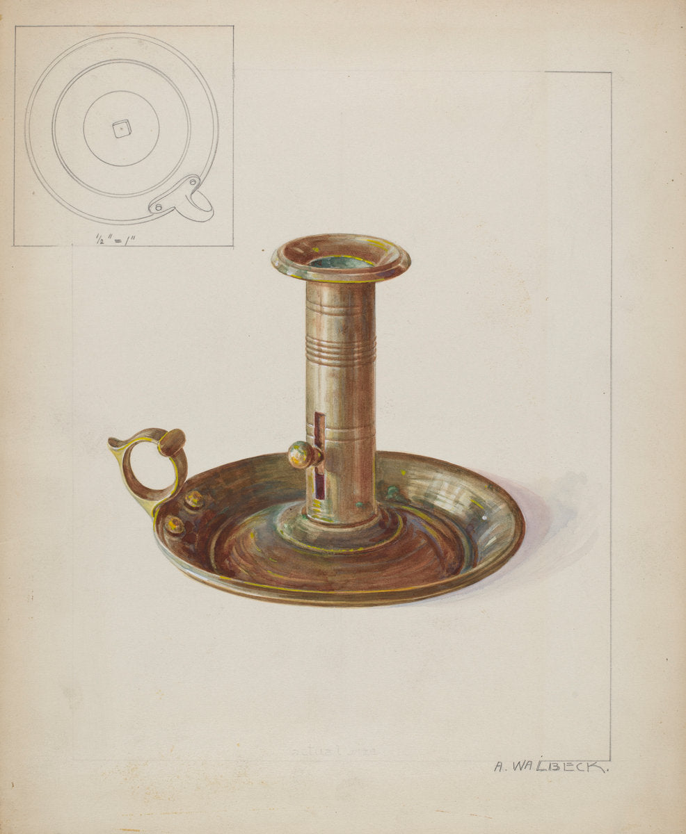Candlestick by Alfred Walbeck (American, active c. 1935), 16X12"(A3)Poster Print