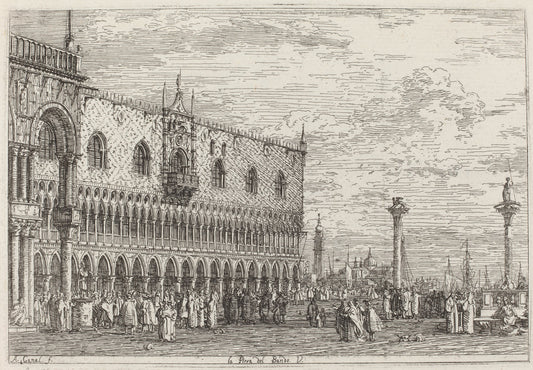 La Piera del Bando. V. by Canaletto (Italian, 1697 - 1768), 16X12"(A3)Poster Print