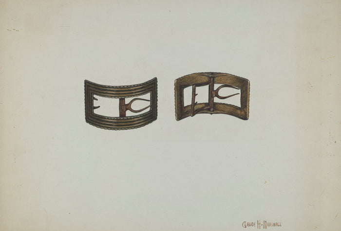 Buckles by Claude Marshall (American, active c. 1935), 16X12