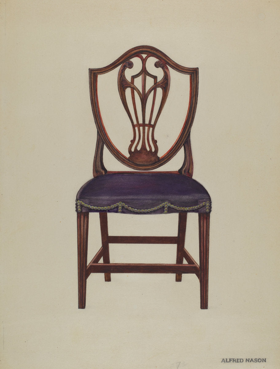 Side Chair (one of six) by Alfred Nason (American, active c. 1935), 16X12"(A3)Poster Print