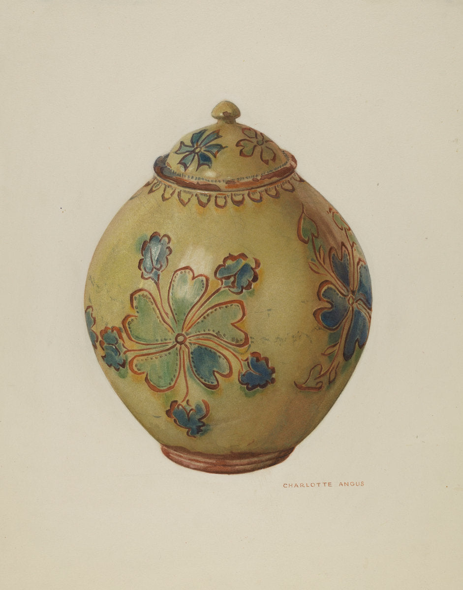 Jar with Cover by Charlotte Angus (American, 1911 - 1989), 16X12"(A3)Poster Print