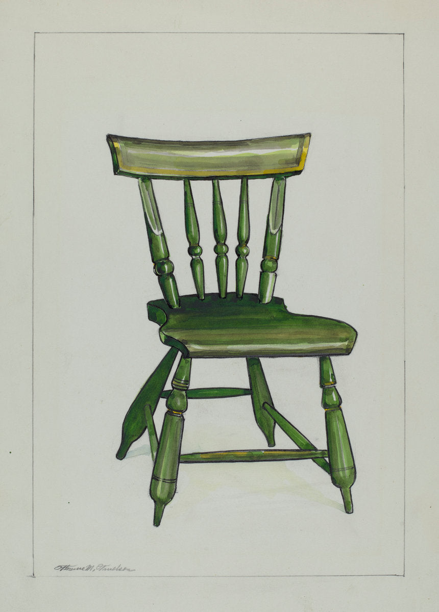 Wooden Chair by Florence Truelson (American, 1901 - 1959), 16X12"(A3)Poster Print