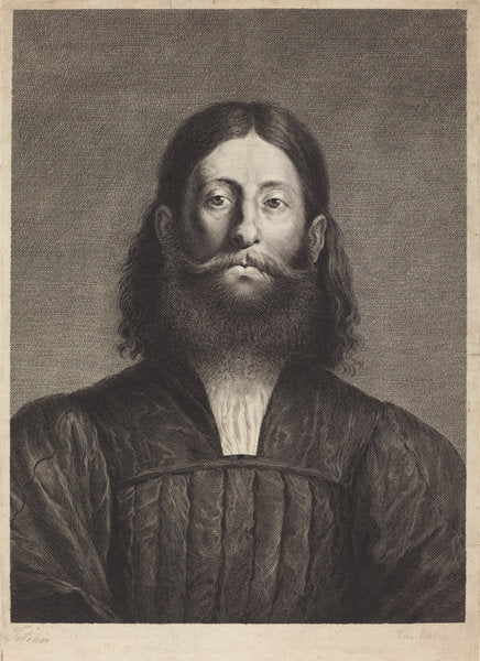 Giorgione Barbarelli by Cornelis van Dalen I, after Titian (Dutch, 1602 - 1665), 16X12"(A3)Poster Print