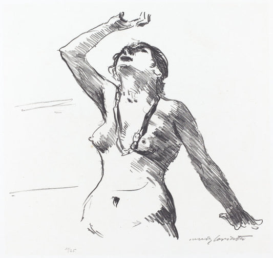 Female Nude Defending Herself (Weiblicher Akt in Abwehr) by Lovis Corinth (German, 1858 - 1925), 16X12"(A3)Poster Print
