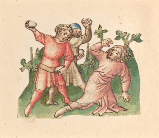c. 1420/1430 by Austrian 15th Century (A Stoning), 16X12"(A3)Poster Print
